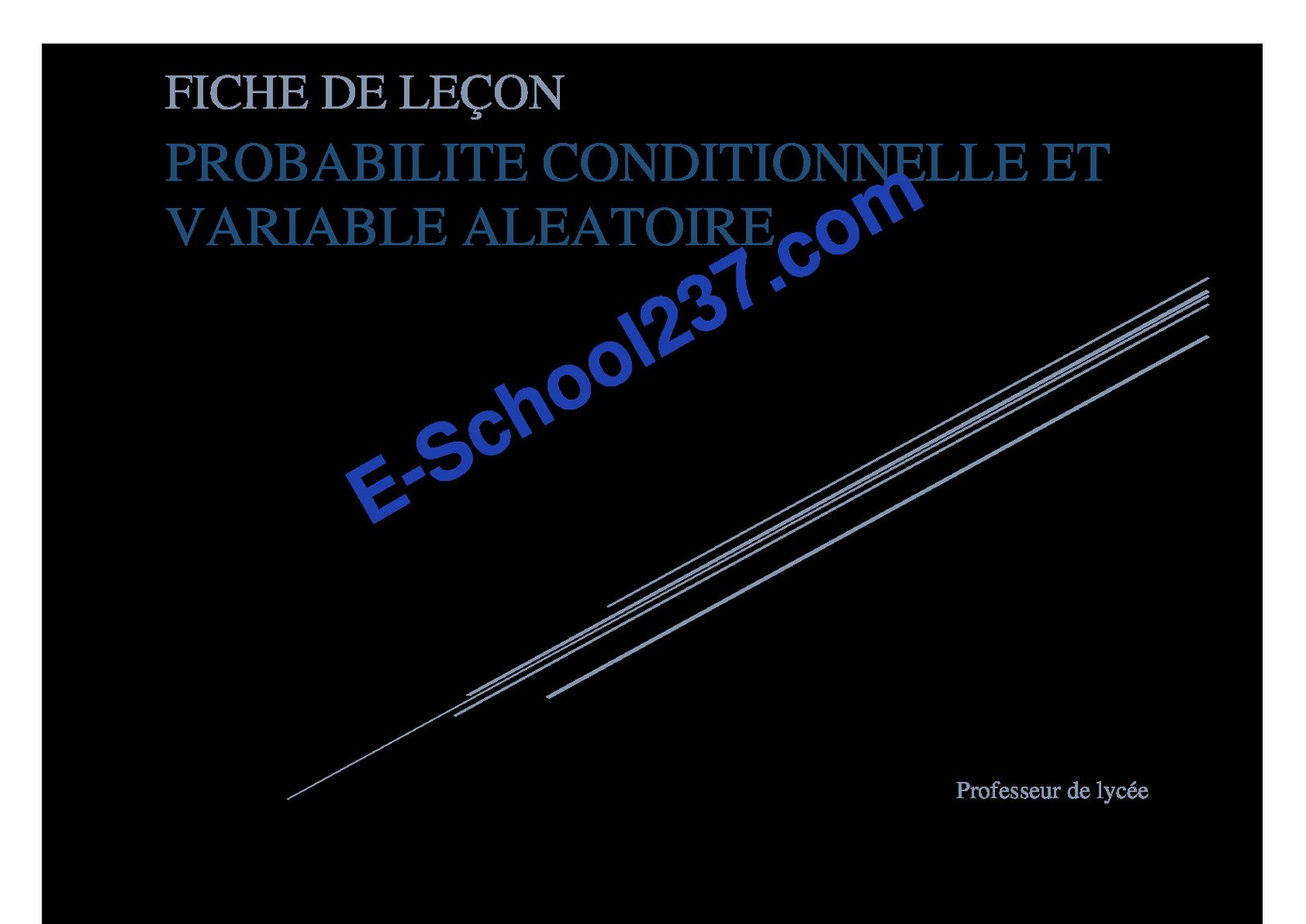 Cours probabilité conditionnelle TleT C D TI